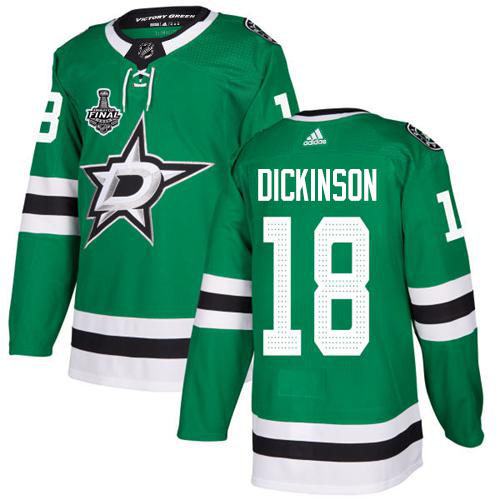 Adidas Men Dallas Stars 18 Jason Dickinson Green Home Authentic 2020 Stanley Cup Final Stitched NHL Jersey